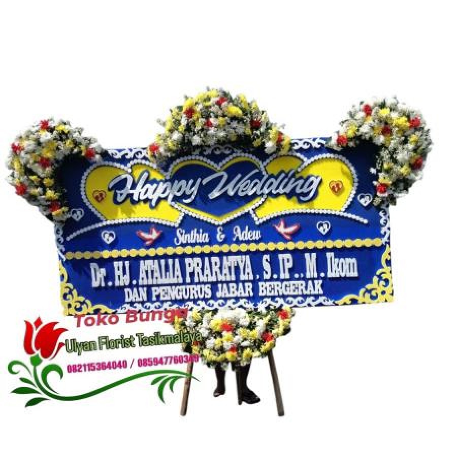 Karangan Bunga Papan Happy Wedding Tasikmalaya 3 1