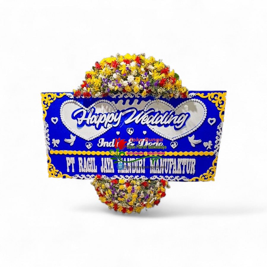 Bunga papan Happy Wedding 1