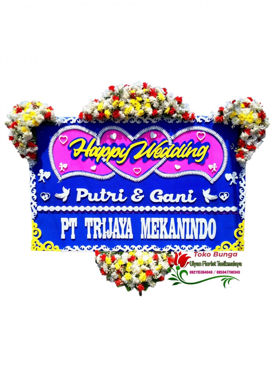 Bunga papan Happy Wedding