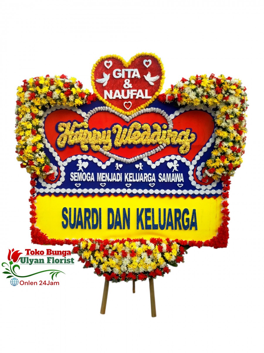 Papan Bunga Happy Wedding 1
