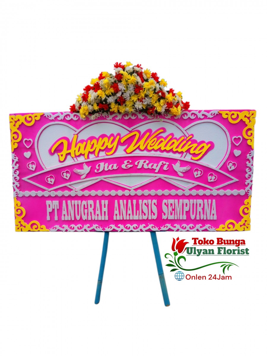 Bunga papan Happy Wedding