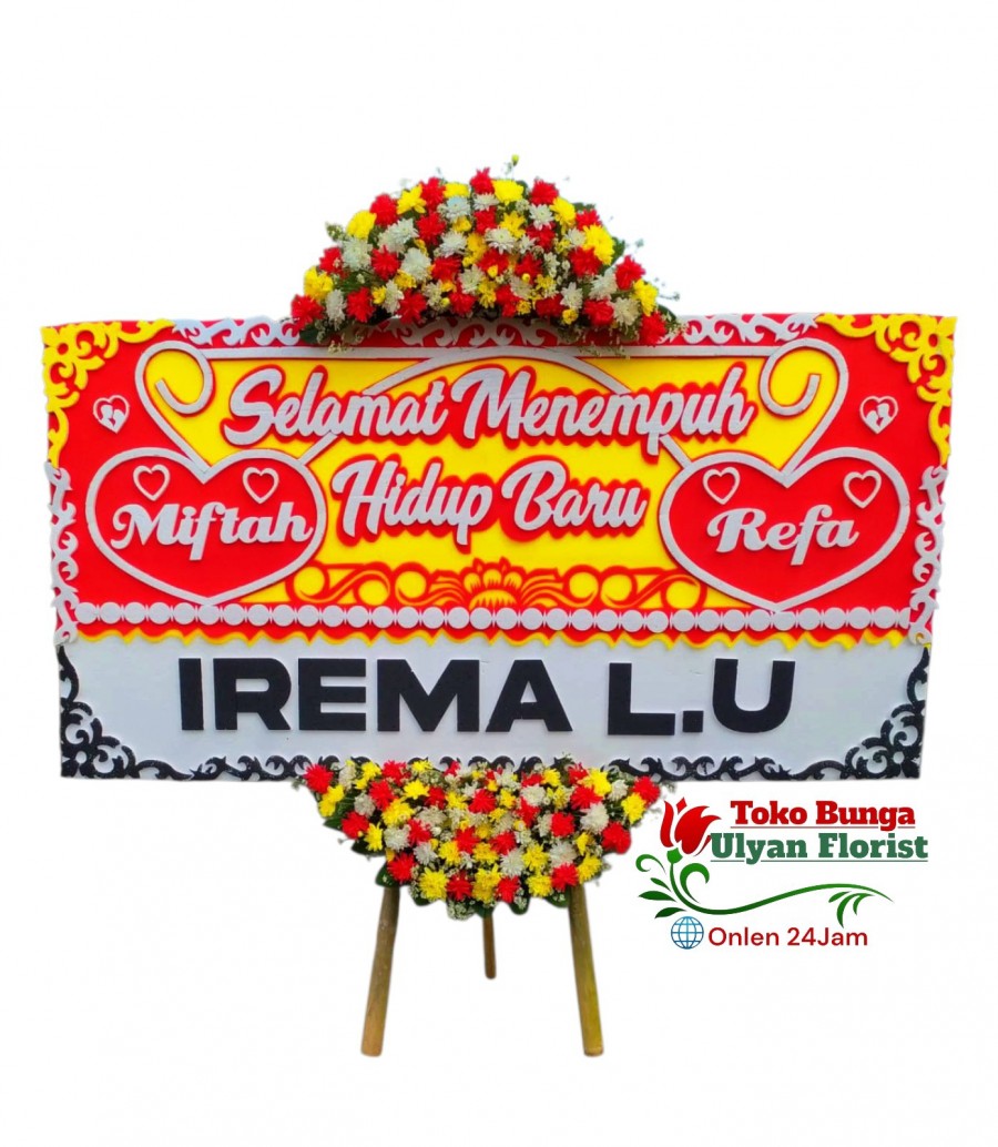 Bunga papan Happy Wedding
