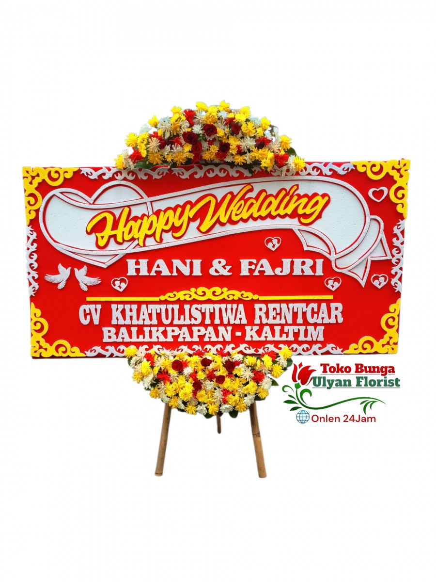 Bunga papan Happy Wedding